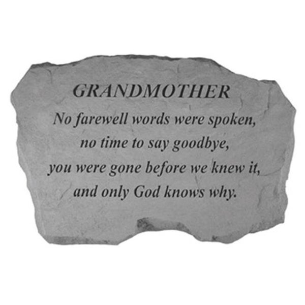 Kay Berry Inc Kay Berry- Inc. 98020 Grandmother-No Farewell Words Were Spoken - Memorial - 16 Inches x 10.5 Inches x 1.5 Inches 98020